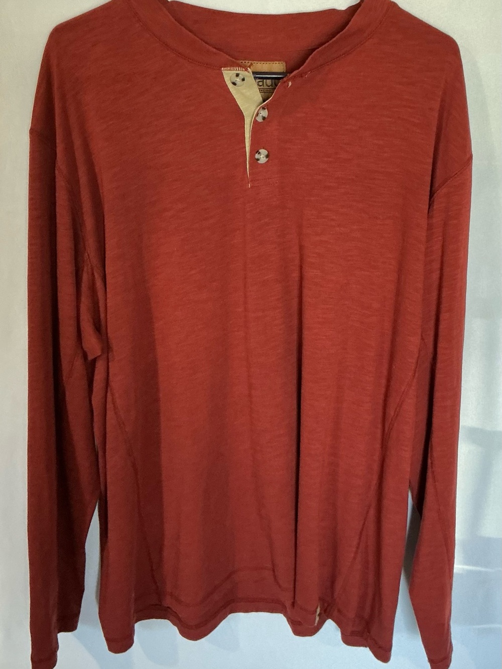 Venado Men’s Fire Brick Flex Long-Sleeve Henley Shirt XL